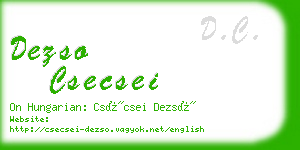 dezso csecsei business card